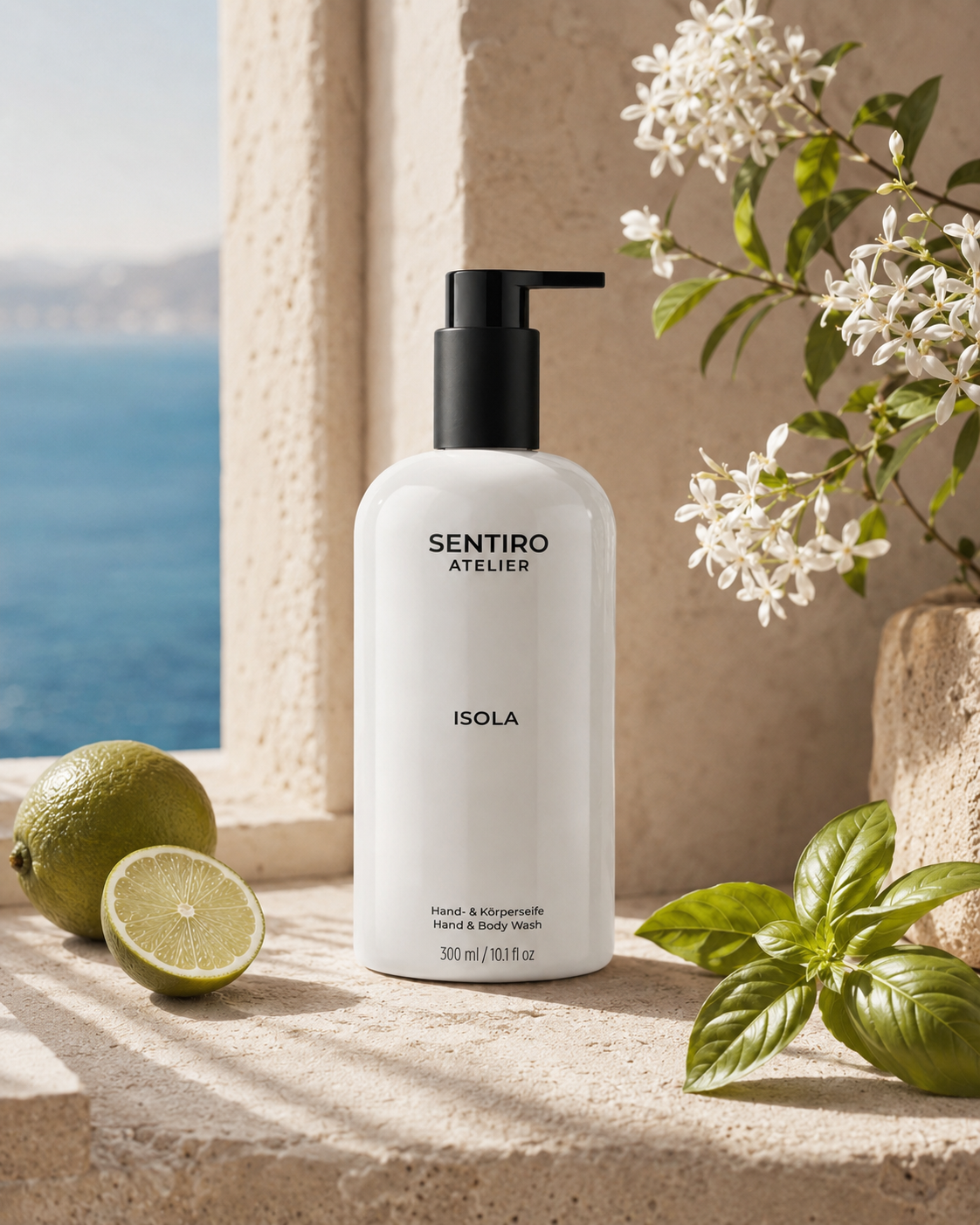 ISOLA Hand und Body Wash von Sentiro Atelier in mediterraner Atmosphäre