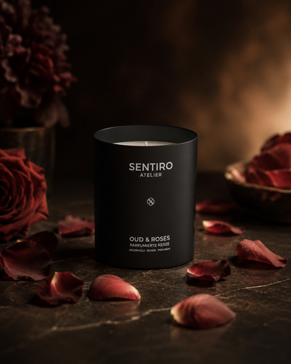 OUD & ROSES Duftkerze von Sentiro Atelier
